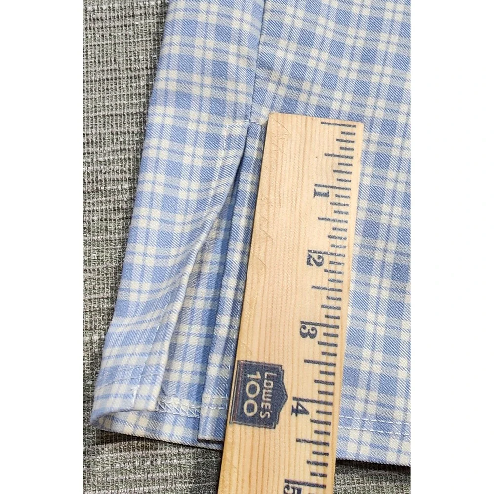 Altard State Blue‎ White Gingham Plaid Mini Skirt Side Slit Womens Small